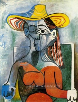 Büste der Frau au chapeau 1962 Kubismus Pablo Picasso Ölgemälde